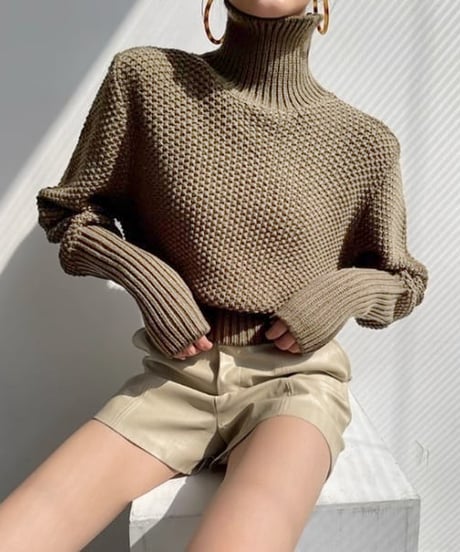waffle long cuff knit / 3color　hm1807