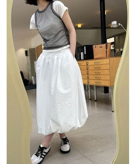 mesh layered tee / 2color　hm2336