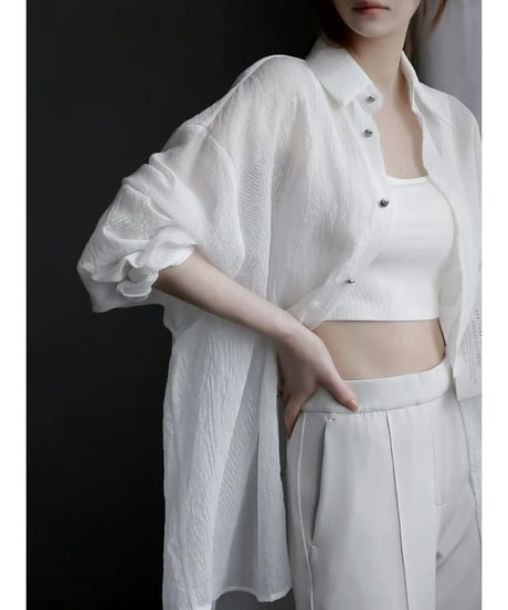 lightweight pinstripe shirt / 2color　hm2540