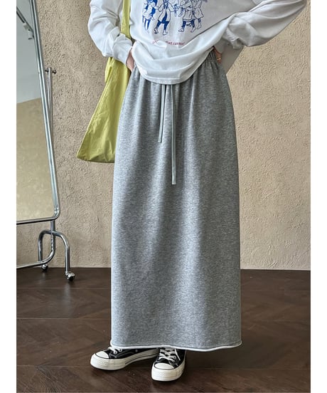 sweat maxi skirt / 2color　hm2054