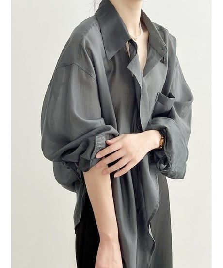 irregular sheer shirt / 3color　hm1925