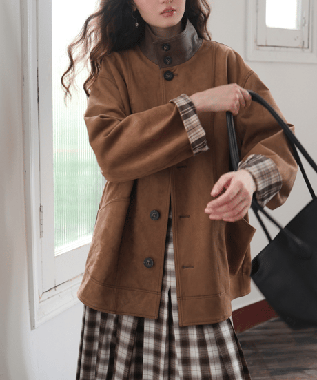 reversible plaid coat　hm2747