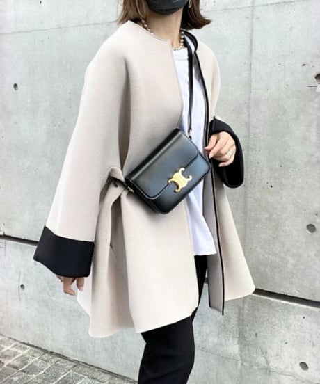 a-line bi-color coat　hm2595