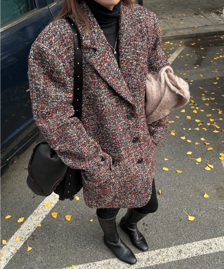 retro tweed jacket / 2color　hm1080