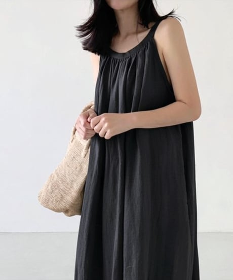 《即納》sleeveless loose dress / 3color　hm2923