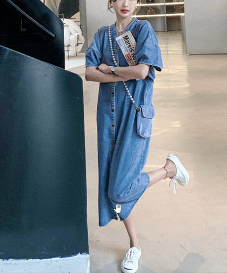 denim shirt dress　hm2888