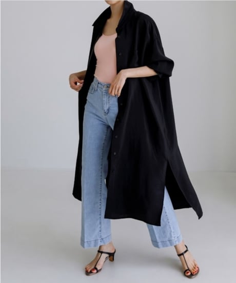 oversize sheer long-shirt　hm1589