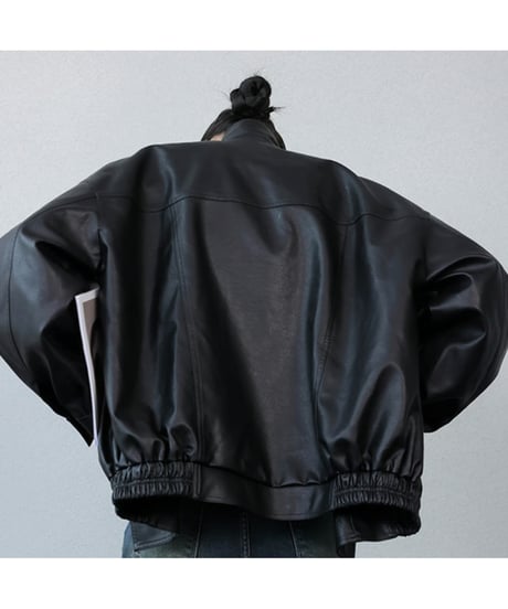 eco leather double jacket　hm1874