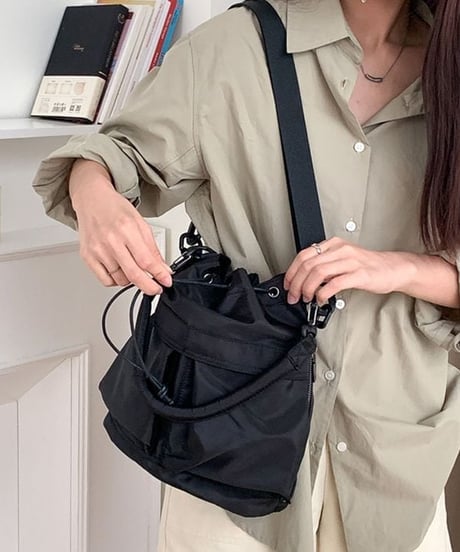 soft gathered tote bag / 6color　hm2362