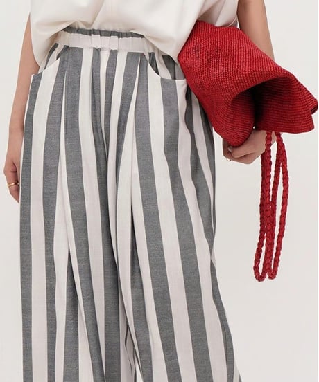 tan striped harem pants　hm2440