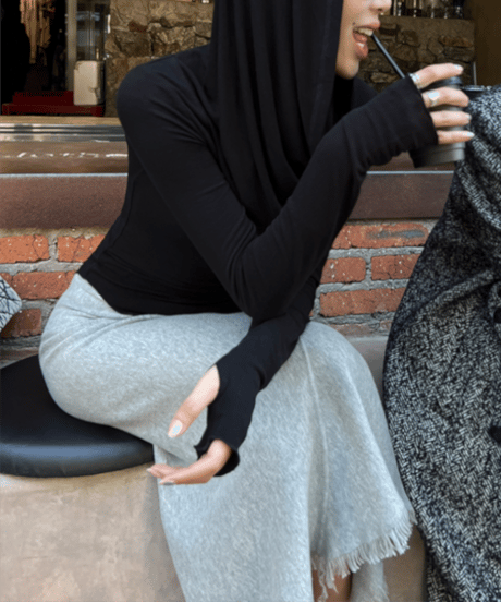 cowl neck long sleeve top / 2color　hm1151