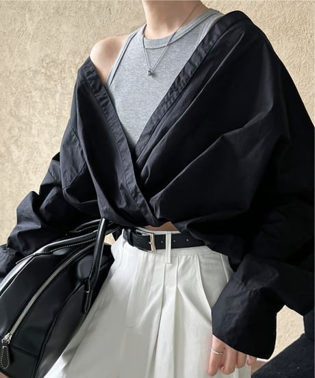 cross wrap shirt / 2color　hm2056