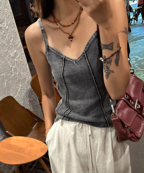seamline v-neck camisole / 2color　hm1541