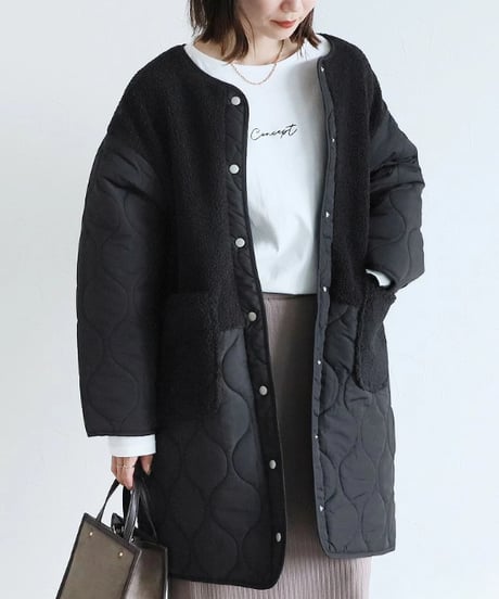 hybrid quilted coat / 3color　hm2570