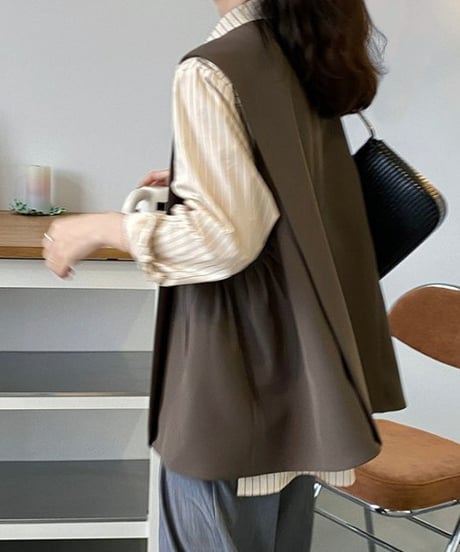 side tuck gilet / 2color　hm1440