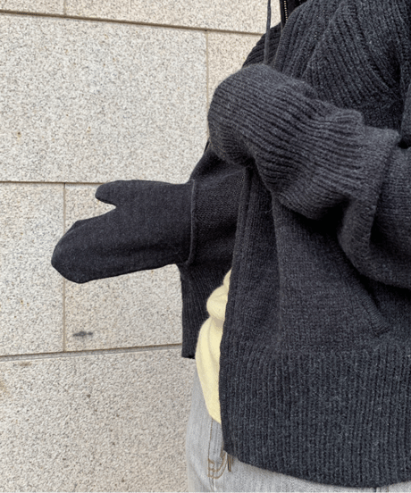 knit hood parka / 2color　hm1117