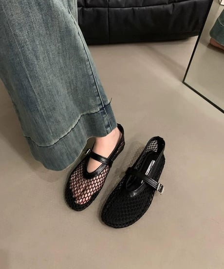 mesh mary jane shoes / 3color　hm2446