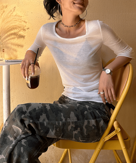 cotton sheer cut & sew / 2color　hm1382