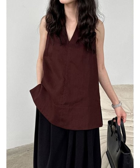 sleeveless v-neck top / 5color　hm2253