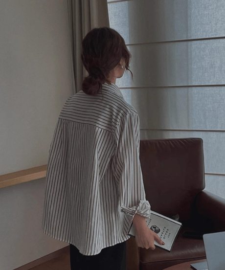 relaxed stripe shirt  　hm2601