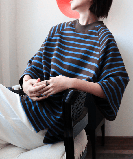 striped loose tee　hm2933