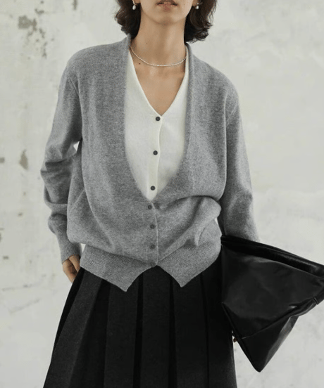 v-neck knit cardigan / 2color　hm2520
