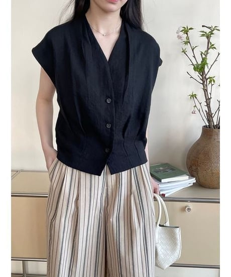 relaxed v?neck blouse / 2color　hm2228