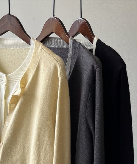 layered knit cardigan / 3color　hm1710