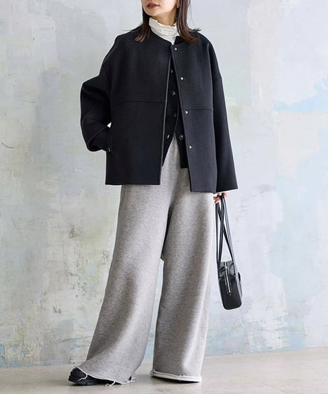 collarless short jacket / 4color　hm2624