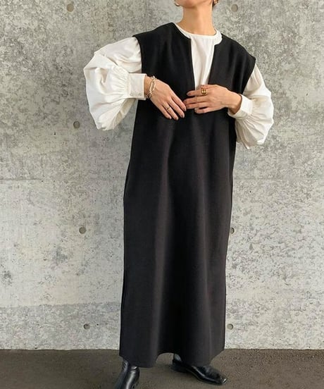 deep v-neck dress / 3color　hm2527