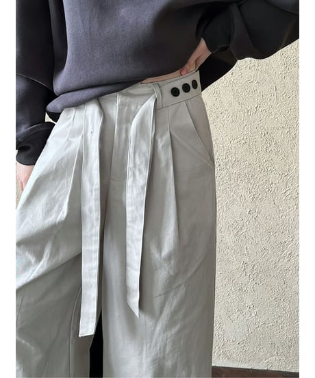 belted wide-leg pants / 2color　hm2074