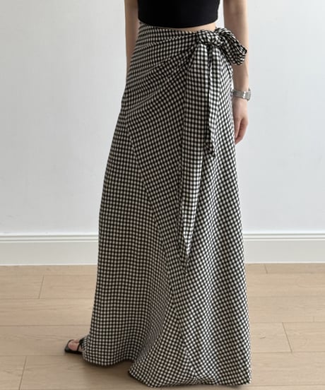 side tie long skirt / 2color　hm2276