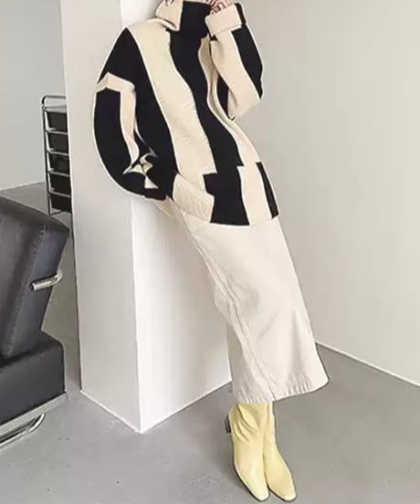 striped design knit　hm1660