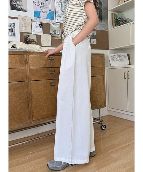 tuck design wide pants / 2color　hm2238
