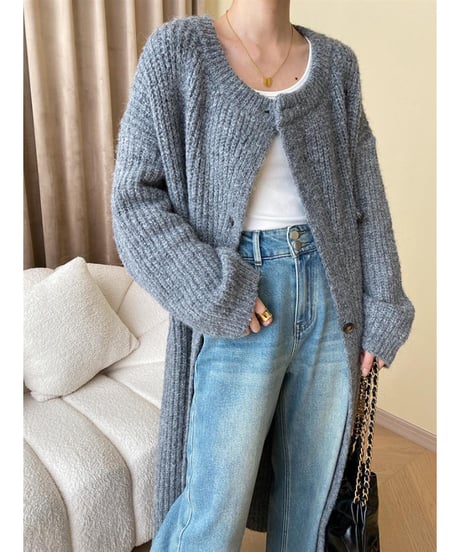 asymmetric long cardigan / 2color　hm2793