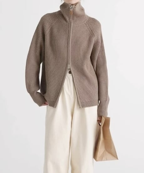 double zip cardigan / 4color　hm1830