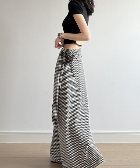 side tie long skirt / 2color　hm2276