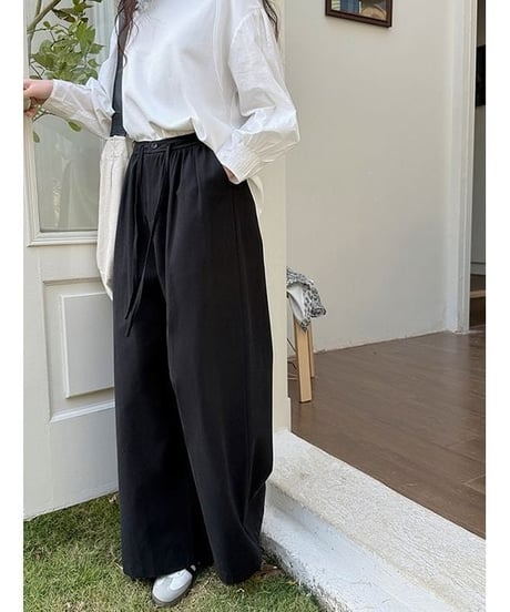 tuck design wide pants / 2color　hm2238