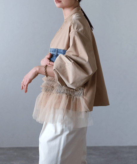 tulle mix blouson / 3color　hm2820