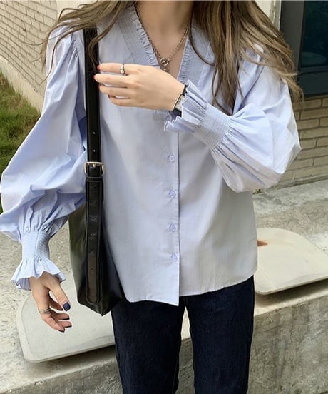 french puff blouse / 2color　hm2930