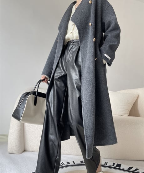 W-button long coat / 3color　hm1850