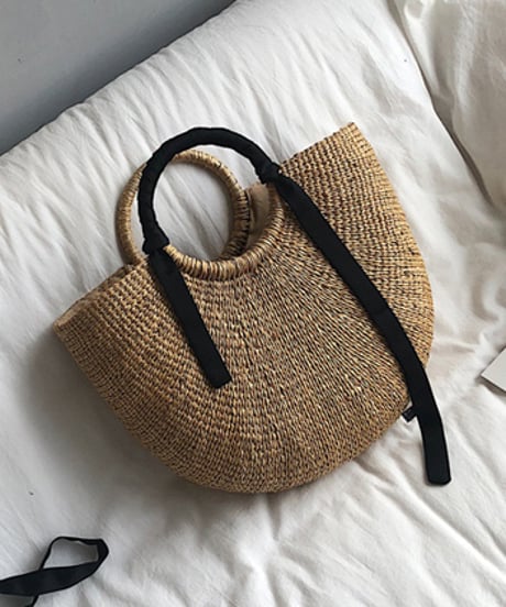 ribbon round basket bag　hm1592
