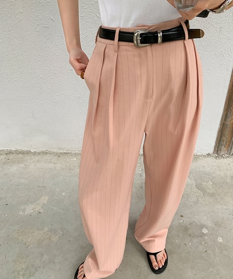 stripe tuck pants / 3color　hm1597