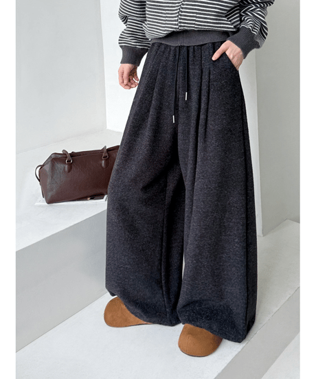 wide leg sweat pants / 2color　hm2738
