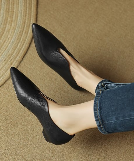 retro leather pumps / 4color　hm2494