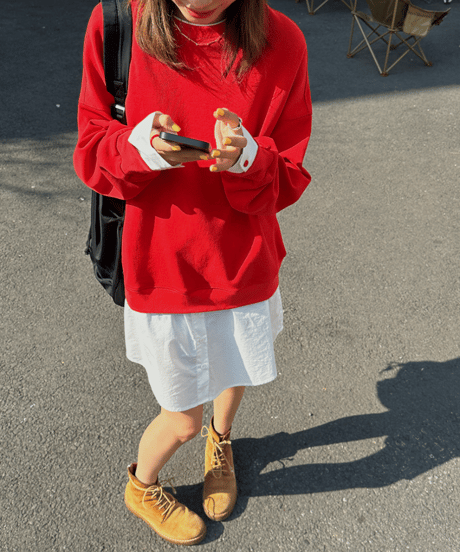 layered-style sweatshirt dress / 2color　hm1246