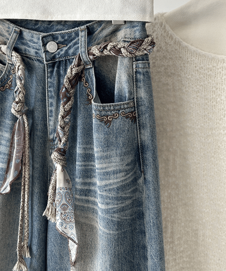 wide denim pants　hm2806