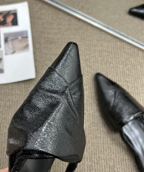 metallic pointed mules / 3color　hm1408