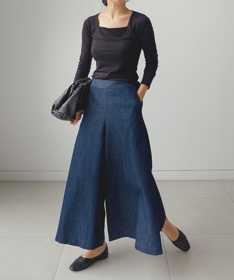 denim gaucho pants　hm1378