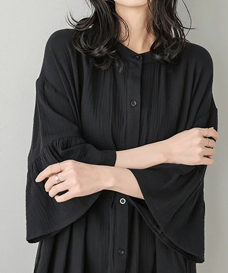 relaxed shirt dress / 4color　hm2955